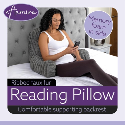 Grey reading pillow shredded - grey,