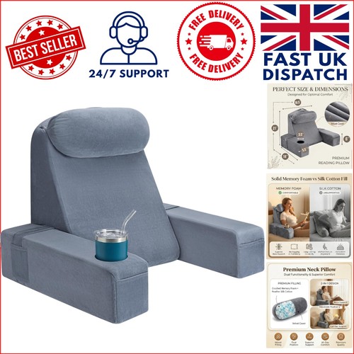 Grey reading pillow - 4-in-1,