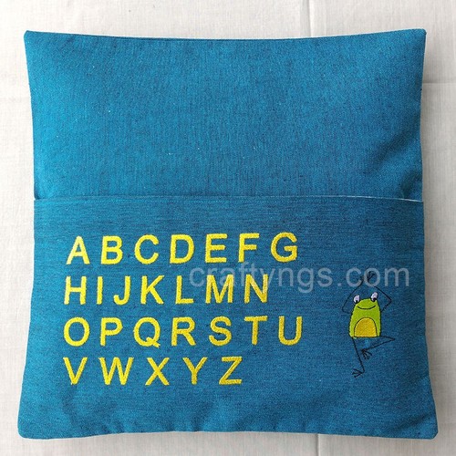 Alphabet embroidered pocket - alphabet,
