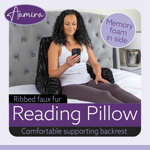 Black reading pillow - reading, shredded