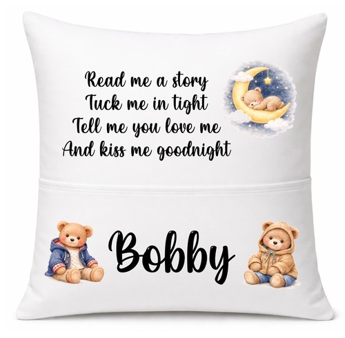 Personalised teddy bear pocket - personalised,