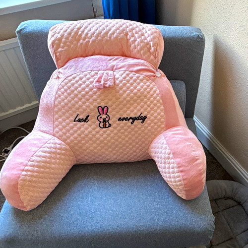 Pink rabbit reading pillow - pink,